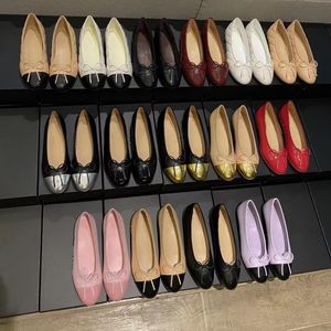 Tasarımcı resmi ayakkabılar düz deri yay bale ayakkabıları kadın deri loafer slip-on ayakkabı siyah gündelik ayakkabılar büyük boy 34-42