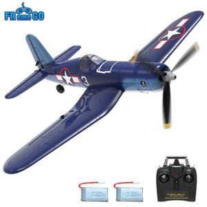 Electric RC Aircraft F4U RC Plane 2.4Ghz 4CH 400mm Wingspan One Key Aerobatic RTF Remote Control Toys Gifts for Children 230620