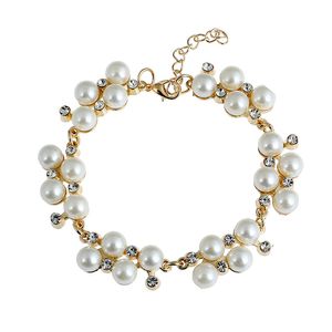 Pulseira de diamante da moda vintage pulseira de pérola feminina decorativa com miçangas 2 estilos