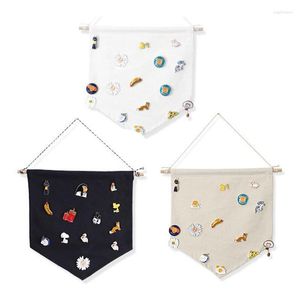 Broscher emalj stift vägg display vimpel märke hängande dekoration stift knappar lapels samling canvas bunting banner