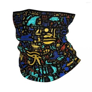 Bandanas Ancient Egyptian Hieroglyphs Winter Headband Neck Warmer Women Men Ski Running Tube Scarf Egypt Symbol Face Bandana Gaiter