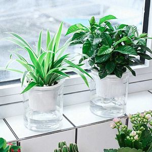 Planters Pots Pot Bunga Jelas Penyerap Air Otomatis Penyiraman Diri Hidroponik Resin Penanam Bunga