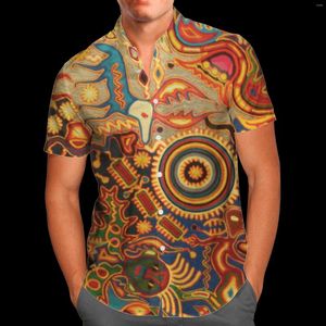 Camisas casuais masculinas 3D camisa hippie masculina havaiana verão manga curta 2023 oversized 5XL Chemise Homme-201