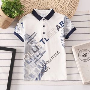 Kinder-Shirts, modisches Baby-Poloshirt für 2–10 Jahre, Kinderkleidung, Diamant-Buchstaben-Poloshirts für Jungen im koreanischen Stil, Kinder-Sport-Tops 230620