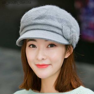 H7707 Frauen Baskenmütze Hut Weiblichen Koreanischen Herbst Winter Warme Einfache Gestrickte Kappe Dame Outdoor Casual Hohe Qualität Mode Vintage Hüte L230523