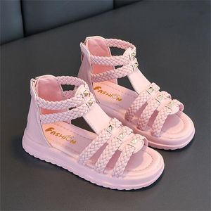 Girls 'Sandals Summer New Fashion Peep Toe Princess Shoes Big Boys' Soft Soled Little Girls 'Roman Shoes