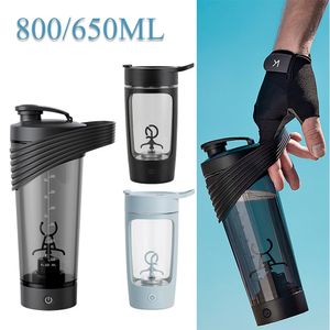 Vattenflaskor 800 ml USB -laddningsbar elektrisk blandning Portabelt proteinpulver Shaker Bottle Mixer för resehemskontor Fitness Kitchen Tools 230621