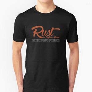 Camisetas masculinas Rust é mais leve que fibra de carbono (1) Trend T-Shirt Men Summer Tops de algodão de alta qualidade