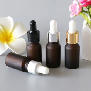 Portable 10ml Amber Aromatherapy Fragrance Esstenial Oil Bottles with Glass Eye Dropper Body Massage Oils Bottle 120pcshigh quantlty Tkbai