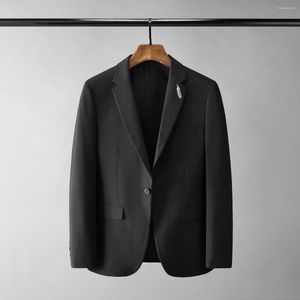 Ternos masculinos preto cinza blazers masculinos de luxo broche de penas de metal blazer de botão único fashion slim fit festa homem 5XL