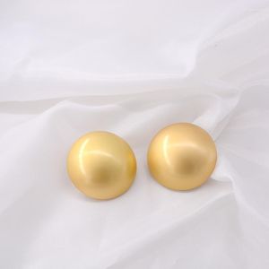 Orecchini a bottone Geometria dorata Orecchino a semisfera in metallo Esagerazione Cool Big Ball Jewelry