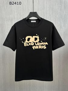 BLCG LENCIA 2023 Summer New 250g 100% Cotton T-shirt Men High Quality Print Color Sleeve Drop Tshirts Oversize Tops 22402