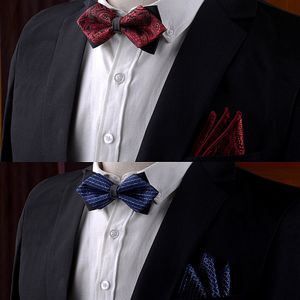 Pocket Square Moda Cep Meydanı Bowtie Mendil Seti Erkekler İçin Boy Resmi Lüks Cravat Noel Hediyesi Damat Düğün Aksesuarları Kravat 230620