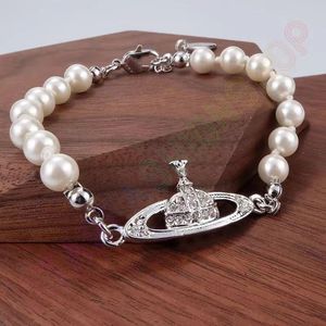 Saturn bracelet pearl beaded strand diamond tennis planet bracelets woman gold designer jewelryfashion accessories with boxs 789