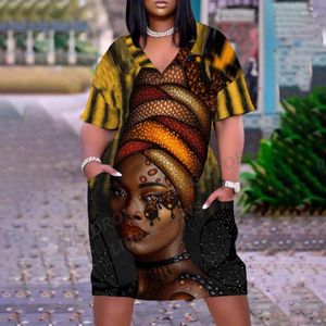 Sukienki swobodne seksowne dziewczyny sukienka kobiety moda lato 2023 Afrykańskie midi krótkie rękaw Boho plaż