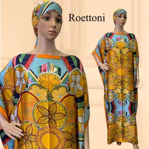 Ethnic Clothing Style Fashion Oversize African Women Clothing Dubai Dashiki Abaya Free Size Print Design With Scarf Loose Long Dress 230620