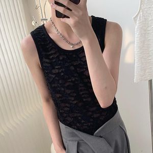 Men's Tank Tops INCERUN Men Mesh Transparent O-neck Sleeveless Summer Vests Streetwear Sexy 2023 Stylish Korean Style Clothing