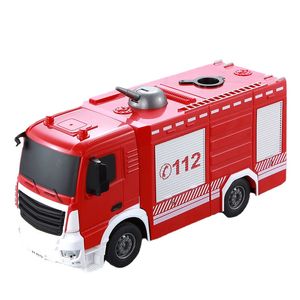 Scala 1:26 2.4G Radio Control Construction Car RC Water Jet Fire Truck Veicoli Giocattoli Regalo per bambini Educativi per bambini Auto