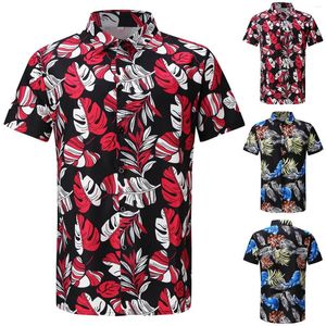 T-shirt da uomo Camicetta corta casual stampata estiva da spiaggia Camicetta corta da uomo Top da uomo Camicia bianca con stampa vintage Camisa 3D