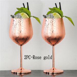 Wine Glasses 2Pcs Wine Glasses Stainless Steel 188 Metal Wineglass Bar Wine Glass Champagne Cocktail Drinking Cup Charms Party Supplies 230620