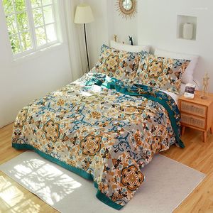 Filtar bohemisk stil muslin bomulls sängöverdrag kast filt sängkläder täcke mjukt sovande quilt picknick pläd heminredning
