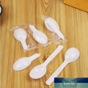 5000pcs Disposable Plastic White Scoop Folding Spoon Ice Cream Pudding Scoop With Individual Package Wholesale