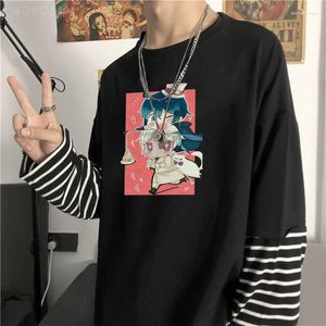 Męskie koszulki mody anime studium przypadku T-shirt z długim rękawem vanitas zabawny kreskówka kawaii noe letnia krem ​​przeciwsłoneczna pasiaste tshirts