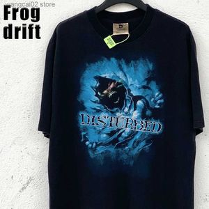 Herr t-shirts groda drift ny mode vintage varumärke streetwear störd begagnad tvätt gör gammal tvätt lös överdimensionerad tshirt tee tops män t230621