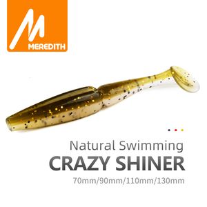 Yemler Lures Meredith Crazy Shiner Fishing Cazibesi 70mm 90mm 110mm 130mm Yumuşak Wobbler Bas Yem Yapay Yumuşak Tacke 230620