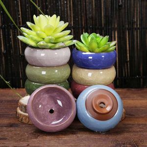 Plantadores Vasos de flores de cerâmica delicados práticos compactos mini simples plantador de plantas suculentas para casa R230621