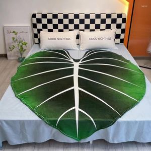 Blankets Large Leaf Blanket Soft Leaves Polyester Gloriosum For Beds Sofa Cozy Beach Funny Birthday Gift Manta