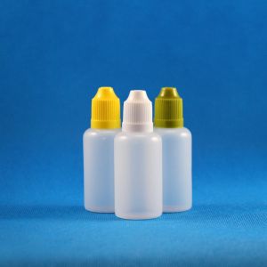 Moda 100 conjuntos 30 ml (1 oz) Frascos conta-gotas de plástico Tampas à prova de crianças Dicas PEBD para vapor E Cig Líquido 30 ml