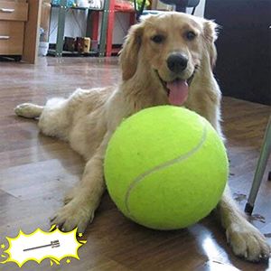 24cm köpek çiğneme oyuncakları tenis topu büyük evcil hayvan oyuncakları komik açık spor köpek topu hediye ile şişiren iğneler ile köpek oyuncakları büyük köpekler için