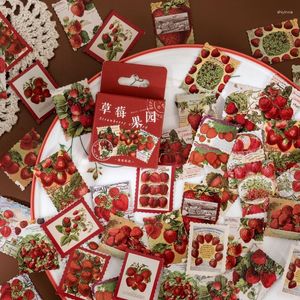 Gift Wrap 46pcs/box Vintage Strawberry Orchard Decorative Stickers Scrapbooking Stick Label Diary Sealing Sticker Stationery Kids