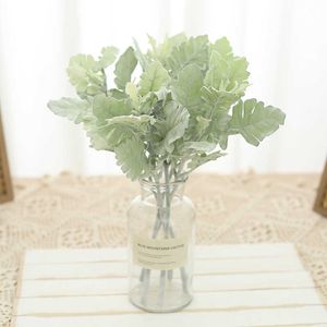 Getrocknete Blumen, grüne Plüschpflanze, weißes Pilzblatt, künstliches Kunstgras, Weihnachtsfeierzubehör, Heim-Esstisch, DIY-Blumenarrangement