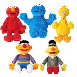 Плюшевые куклы 5 стиль в стиле большого размера Sesame Street Plush Doll Toys Elmo Cookiemonster Ernie Bert Фигуры мягкие плюшевые подарки на день рождения украшения 230620