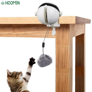 Brinquedos de provocação de bola de gato de animal de estimação inteligente Bola de pelúcia de elevação automática elétrica Quebra-cabeça de brinquedo de gato interativo Acessórios para animais de estimação