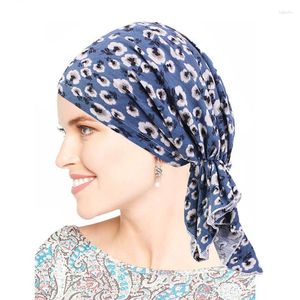 Ethnische Kleidung, elastischer Baumwolldruck, Turban mit Blumenmuster, innerer Hijab, Bonney für Damen, Stretch-Durag, vorgebundene Chemo-Kappe, muslimischer Piratenhut gegen Haarausfall