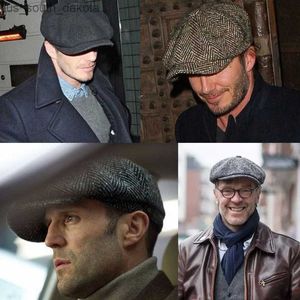 Newsboy Beret Baker Boy Mens Hat Fashion Warm Elastic Flat Cap Mens Gatsby Hat L230523