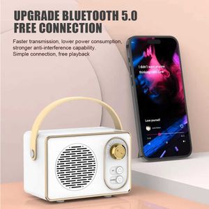 Mini alto-falantes retro mini bluetooth alto-falante clássico leitor de música som estéreo subwoofer portátil decoração alto-falantes casa leitor de música