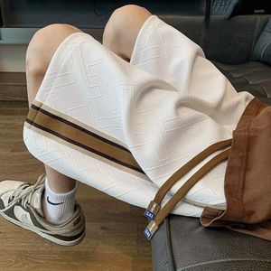 Men's Shorts Korean Fashion For Men Casual Side Wide Striped Streetwear Mens Clothing Drawstring 2023 Summer Sweatpants