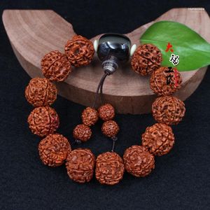 Strand Pärled Strands Factory Direct Selling Nepal Rudraksha Bodhi Hand String Five Petals 20mm Child Buddha Pärlor Armband Patin