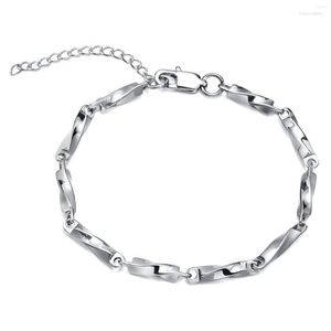 Braccialetti a maglie Bracciale da uomo semplice in acciaio inossidabile da 3,8 mm Catena colorata per uomini Ragazzi Regali di gioielli da polso unisex