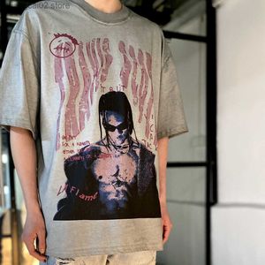 メンズTシャツカエルドリフトストリートウェアヴィンテージレトログラフィック特大の夏のコットンルーズティーTシャツティートップスT230621