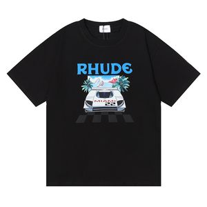 Designer t Shirts Mens Shirt Rhude Women Print Streetwear Outdoor Fashion Short Sleeve Casual Loose Breathable Lovers Size S-xl