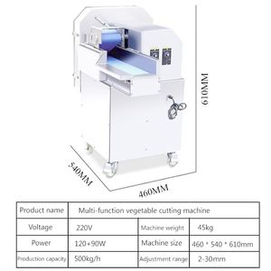 Multi-functional vegetable cutting machine Commercial electric potato and carrot slicer automatic leek slicing