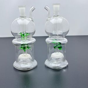 Rauchpfeifen, Shisha-Bong, Glas-Rig-Öl-Wasser-Bongs, klassische Apfel-Oberseite und Unterseite, Sandkern-Glas-Wasser-Rauchflasche mit guter Filterleistung