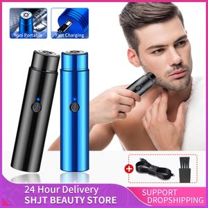 Epilator Mini Electric Shaver for Men Portable Razor Beard Knife USB Laddning av mäns ansikts kroppshårborttagning 230621