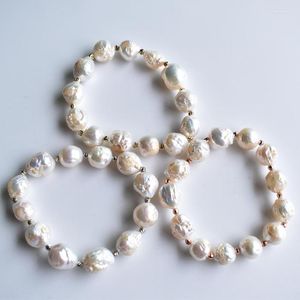 ストランド2023ファッションリアルバロック天然淡水真珠女性のための丸いチャームブレスレットギフトジュエリー