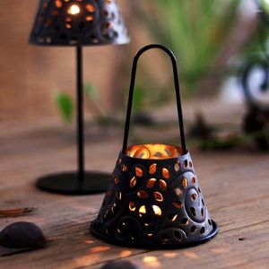 Candle Holders European Candlestick Iron Star Pendant Lantern Holder Vintage French Moroccan Home Christmas Decoration